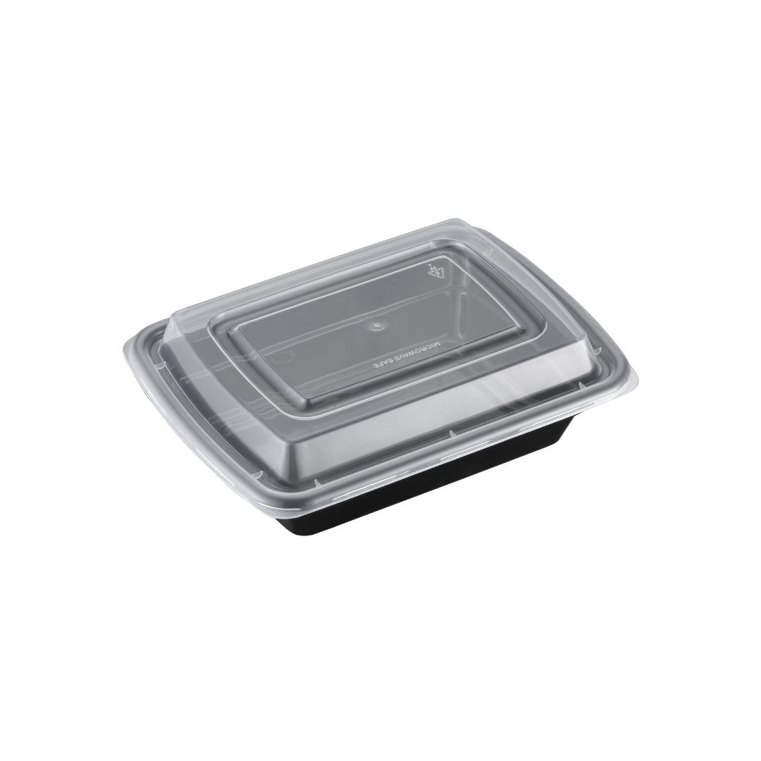 12oz Shallow Microwaveable Rectangular Container with Lid, 150 Sets
