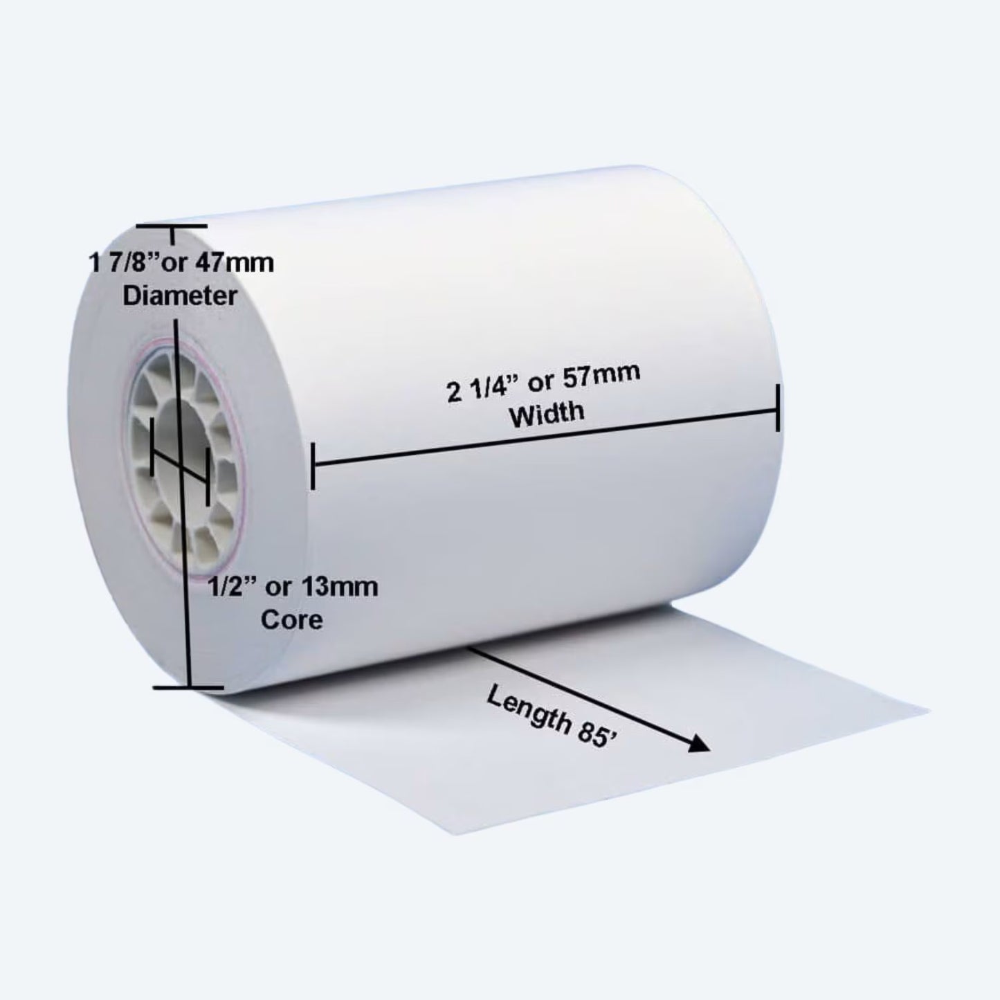 Watson Distributing 2 1/4" x 85' Phenol-Free (BPA & BPS) Thermal Paper, 50 Rolls/Case