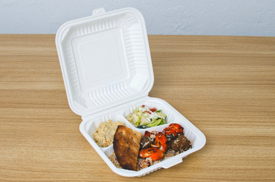 9" x 8.2" MFPP Container, 3-compartment, 150pc