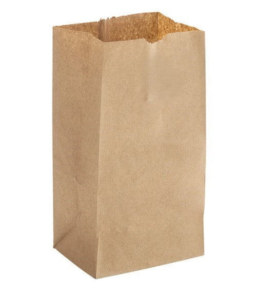 Watson Distributing 4 Lb Brown Paper Bag 5" x 9-3/4" x 3-1/8" 500/Bundle