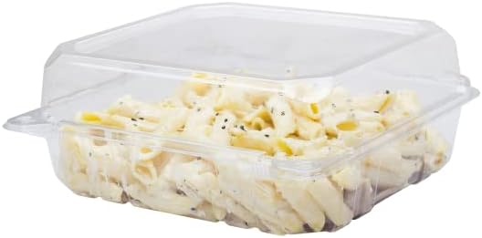 Watson Distributing 8" x 8" Clear 1-Compt Pet Hinged-Lid Container 250/Case