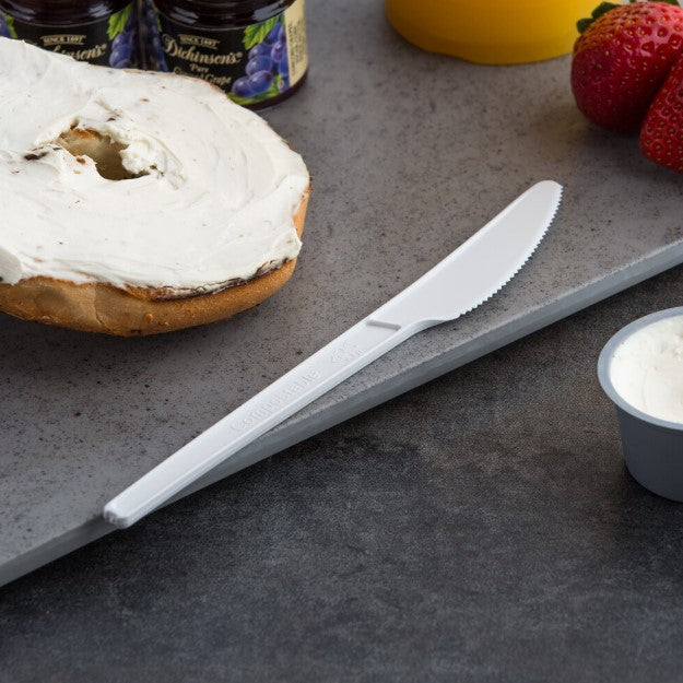 Watson Distributing Heavy Duty Disposable Knife White 6.5 Inch - 100/Case