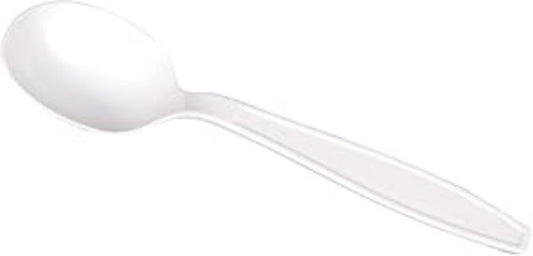 Watson Distributing Heavy Weight Spoon Plastic White 5.4" 1000/Case