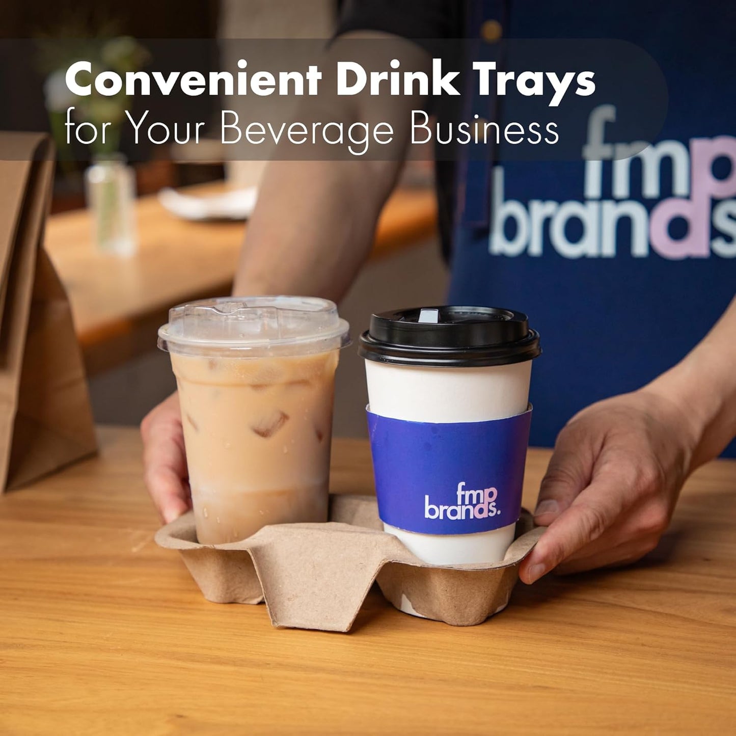 Watson Distributing 2 Cup Molded Fiber Holder/Carrier 100 Pcs 100 Piece/Bag