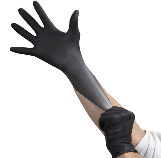 Watson Distributing Large Black Nitrile Gloves, Soft, Powder Free, 10 Boxes of 100 (1000/Case)