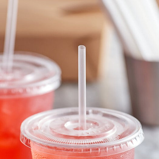 Watson Distributing 7-3/4" Plastic Straw Jumbo Paper-Wrapped Clear 9600/Case