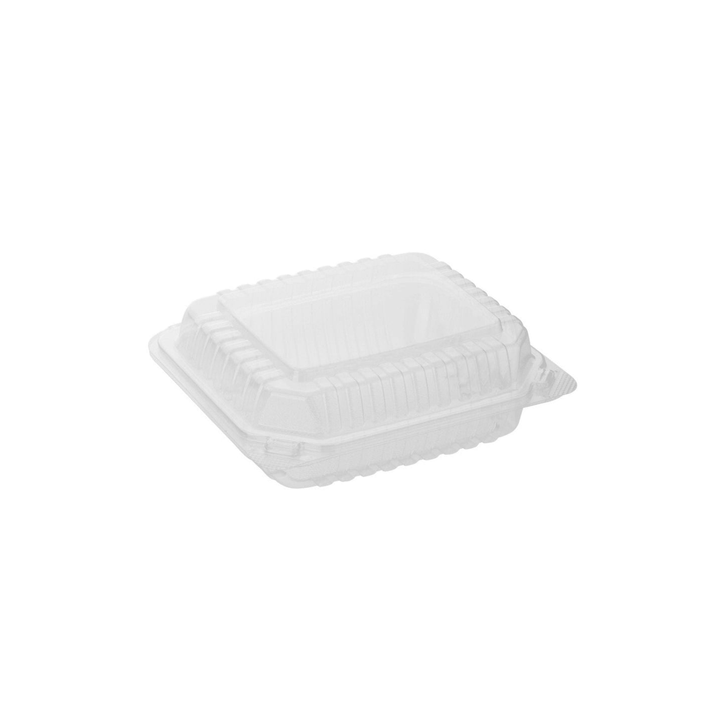 Clear Hinged PS Container, 9" x 9" 3in Tall, 200pc