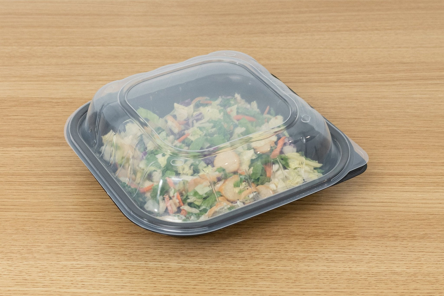 Two-Piece Microwaveable Black Tray with Translucent Lid, 9" x 9", 100 Sets