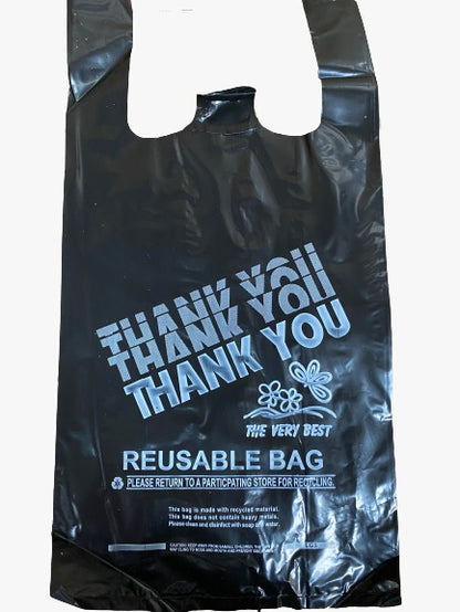 Watson Distributing 12 x 7 x 22 Black Ldpe Plastic Bag 2.25Mil Reusable 200/Case