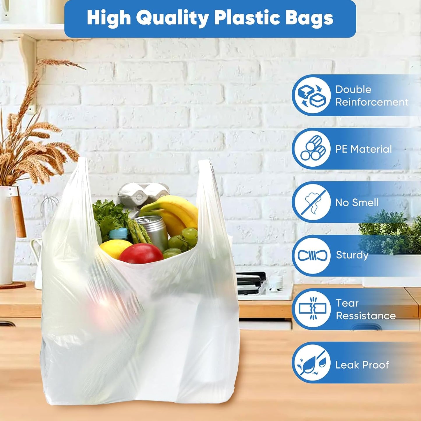 Watson Distributing 12 x 7 x 22 White Ldpe Plastic Bag 2.25Mil Reusable 200/Case