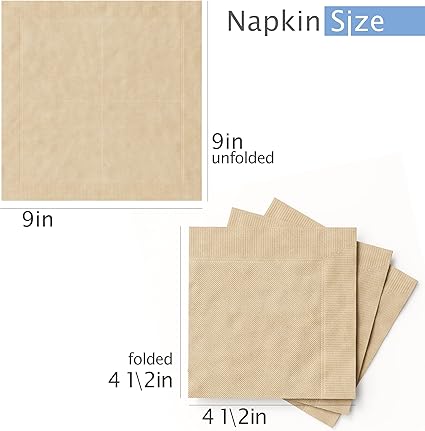 Watson Distributing 9" x 9" Brown 1-Ply 1/4 Fold Cocktail Napkin 4000/Case