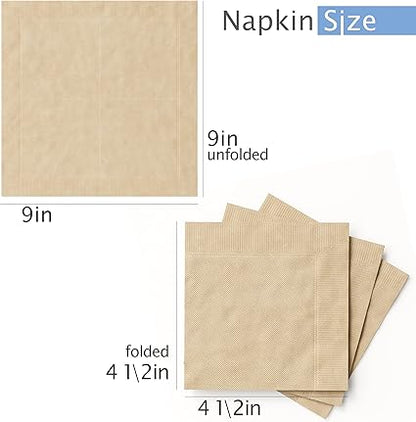 Watson Distributing 9" x 9" Brown 1-Ply 1/4 Fold Cocktail Napkin 4000/Case