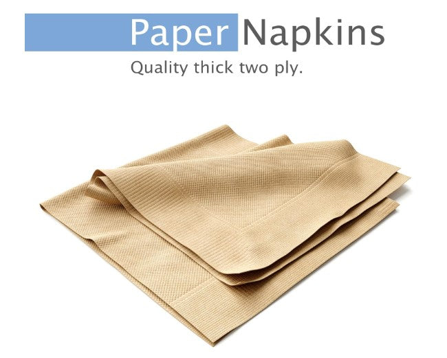 Watson Distributing 9" x 9" Brown 1-Ply 1/4 Fold Cocktail Napkin 4000/Case