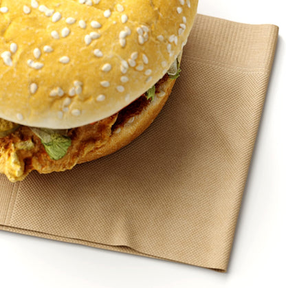 Watson Distributing 9" x 9" Brown 1-Ply 1/4 Fold Cocktail Napkin 4000/Case