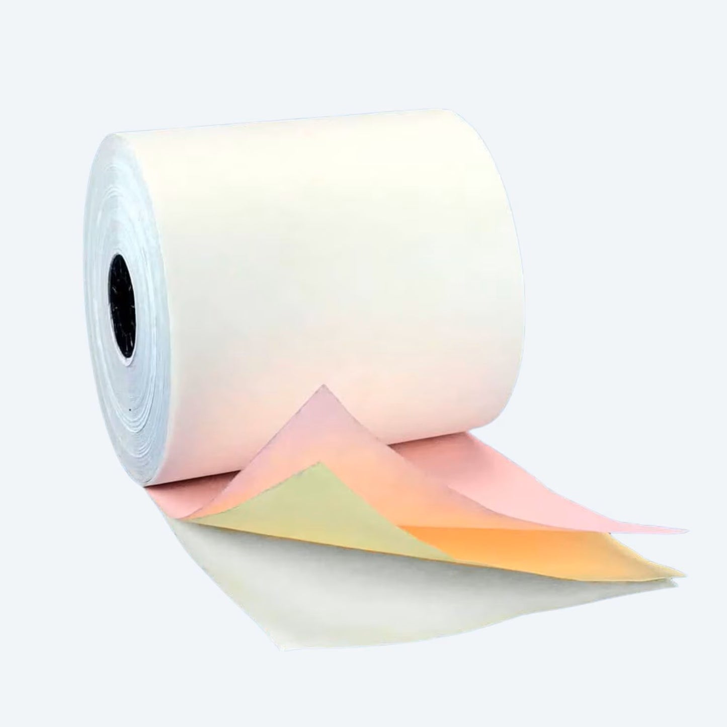 Watson Distributing 3" x 65' 3-Ply Carbonless Paper Rolls - White/Canary/Pink, 50 Rolls/Case