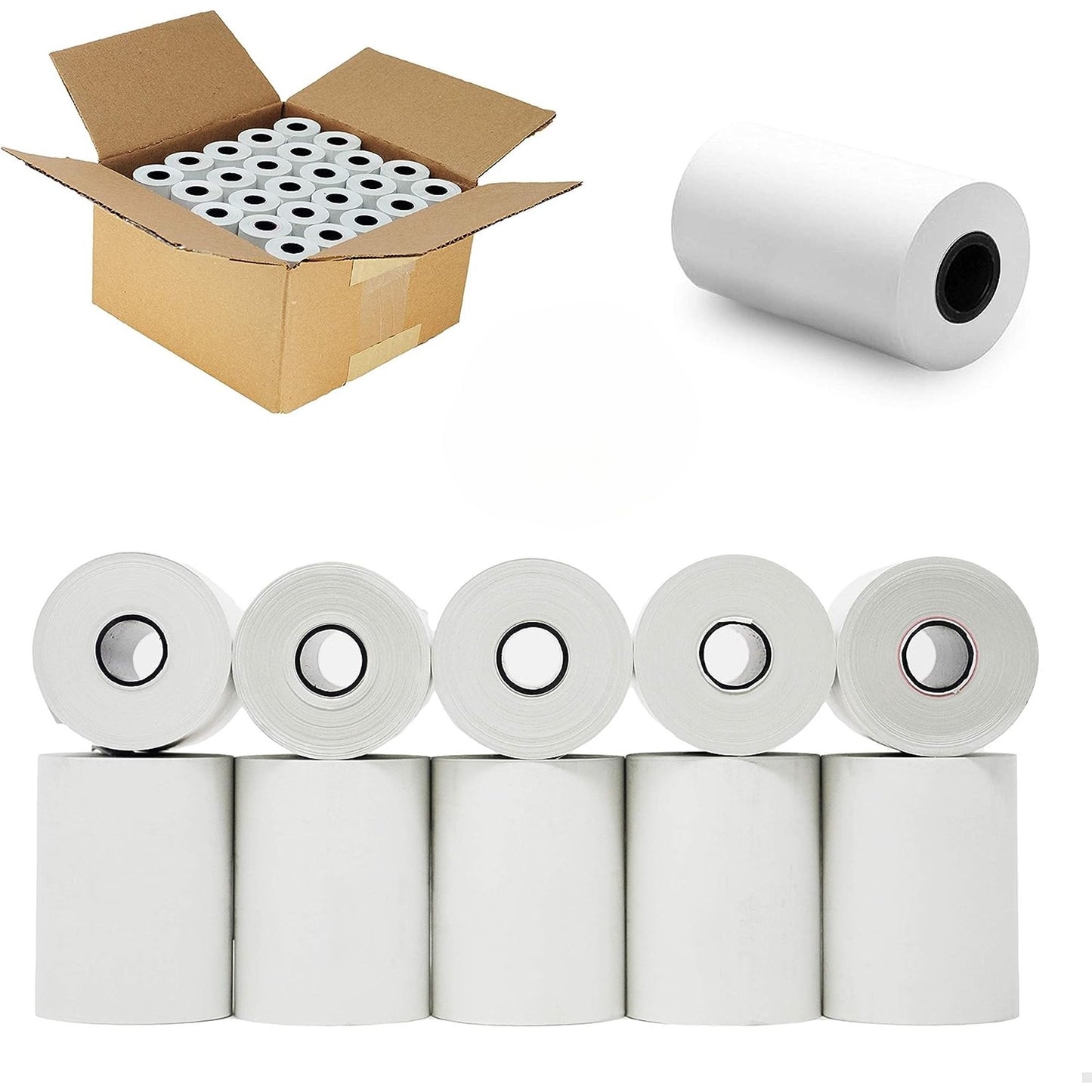 Watson Distributing 2 1/4" x 85' Phenol-Free (BPA & BPS) Thermal Paper, 50 Rolls/Case