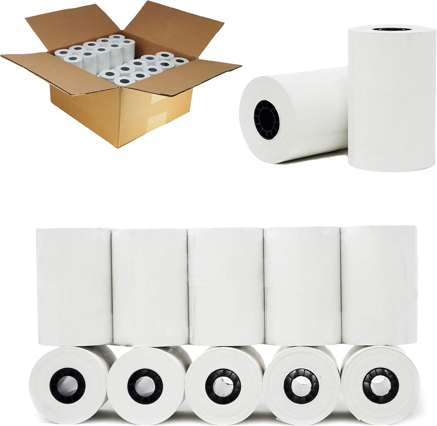Watson Distributing 3 1/8" x 90' Thermal Receipt Paper Rolls, 50 Rolls/Case