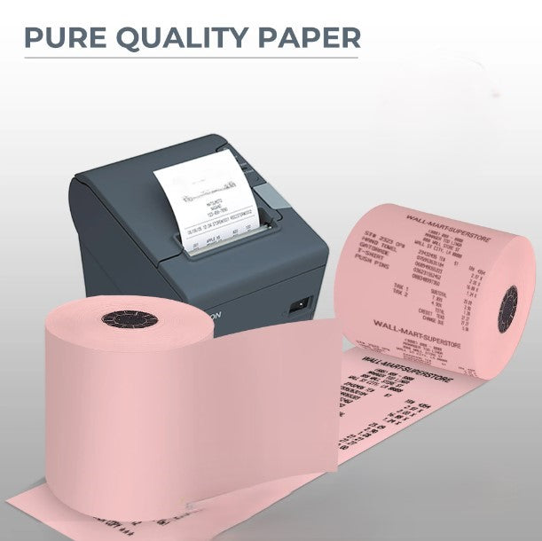 Watson Distributing 3 1/8" x 230' Thermal Receipt Paper Rolls - Pink, 50 Rolls/Case