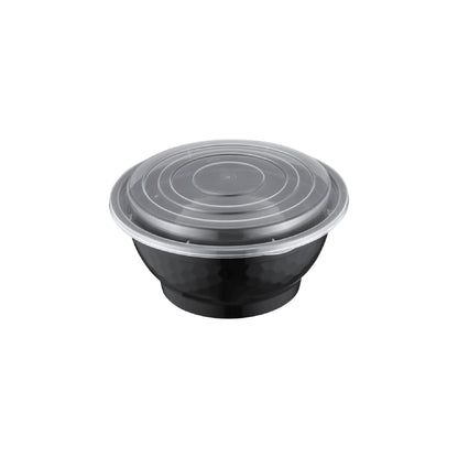 50oz Microwaveable Noodle Bowl with Lid, Black, 120 Sets