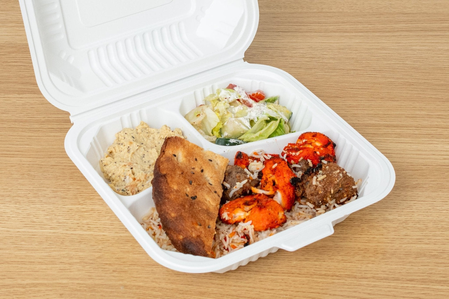 9" x 8.2" MFPP Container, 3-compartment, 150pc