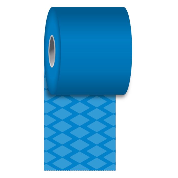 80 mm x 170 ft Iconex MAXStick®PlusD BLUE, 32 per Carton, 74 GSM Facestock, 80 mm OD, No Sense Mark