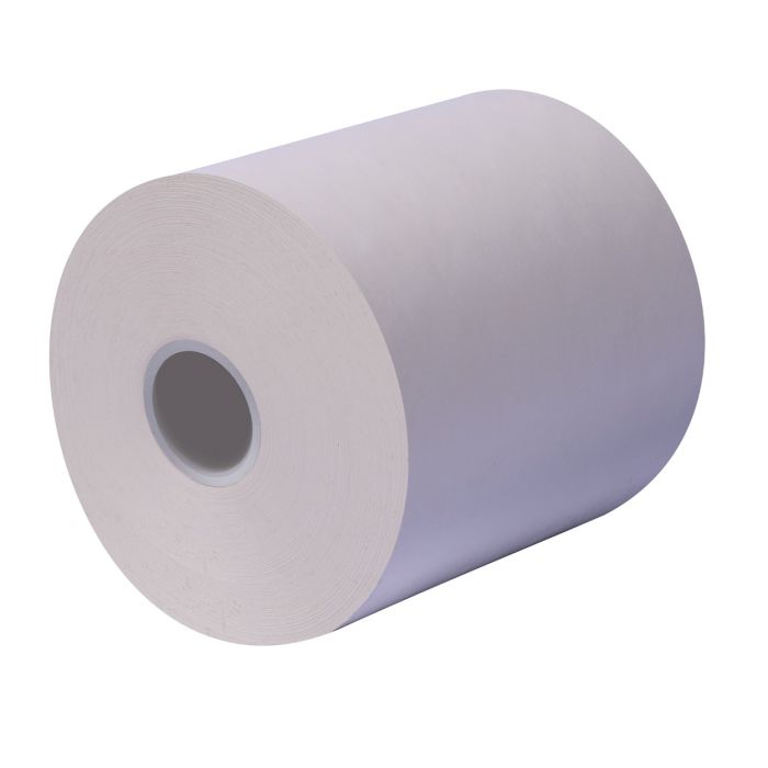 80 mm x 290 ft Iconex MAXStick®PlusD, 12 per Carton, 74 GSM Facestock, 100 mm OD, No Sense Mark