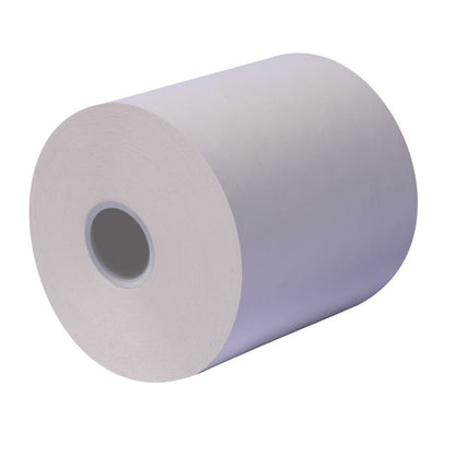 80 mm x 290 ft Iconex MAXStick®PlusD, 12 per Carton, 74 GSM Facestock, 100 mm OD, No Sense Mark