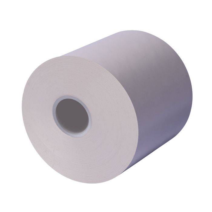 80 mm x 290 ft Iconex MAXStick®PlusD, 12 per Carton, 74 GSM Facestock, 100 mm OD, No Sense Mark