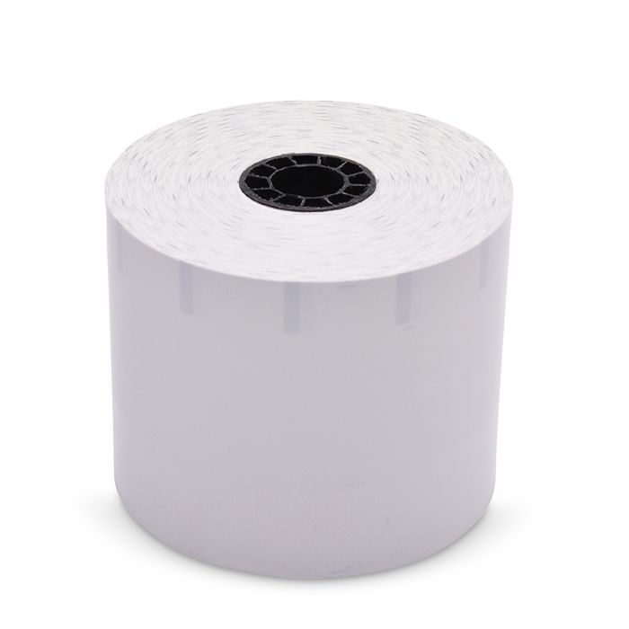 80 mm x 375 ft Iconex Sticky Media Ultra-Lite, 30 per Carton, 55 GSM Facestock, 100 mm OD, 1 in Sense Mark Repeat