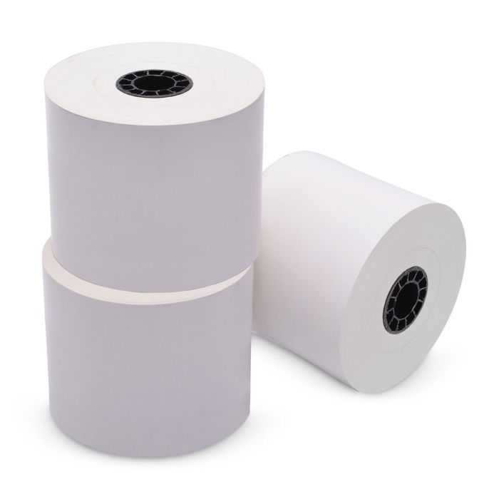 80 mm x 270 ft Iconex Sticky Media™ Bag Label, 12 per Carton, 80 GSM Facestock, 100 mm OD, Sense Mark