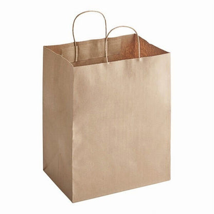 Watson Distributing 10" x 6.75" x 12" Brown Paper Bag Shopping Bag With Handles 250/Case