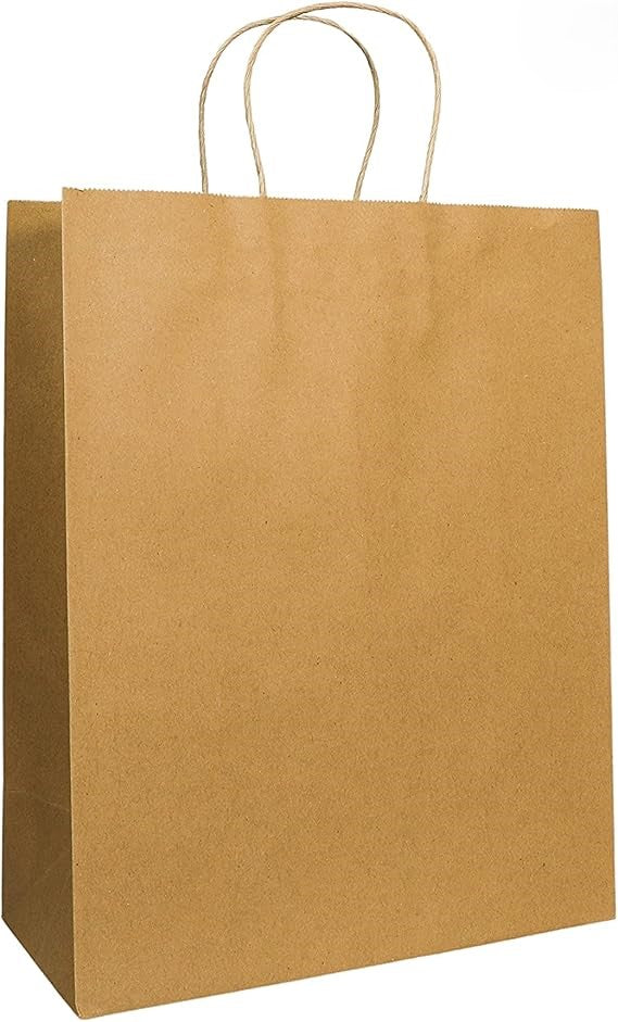 Watson Distributing 13" x 7" x 17" Paper Shopping Bag With Handle Brown 250/Case