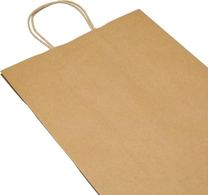 Watson Distributing 12" x 7" x 17" Brown Recycled Paper Bags With Handle 300/Pk