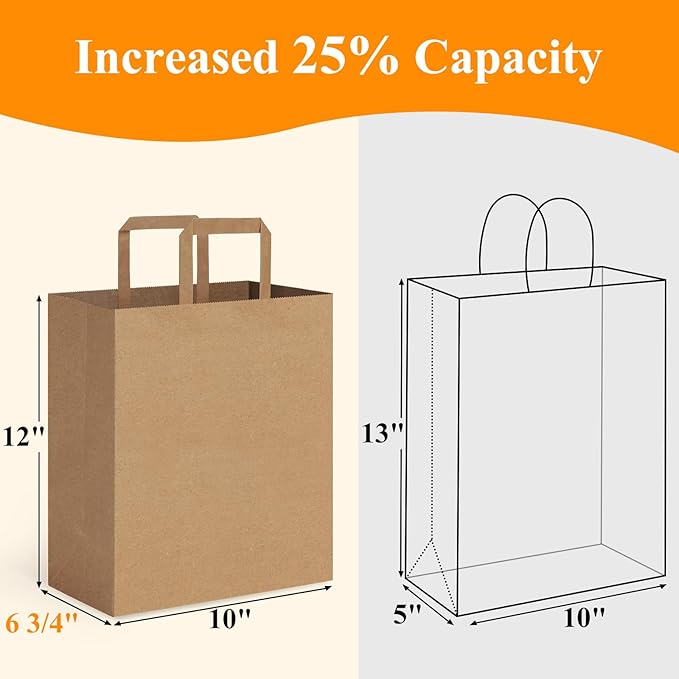 Watson Distributing 10" x 5" x 13" Paper Bag Round Handle 250/Case