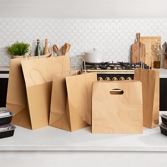 Watson Distributing 12-1/2" x 7" x 13" Paper Bag Round Handle 250/Case