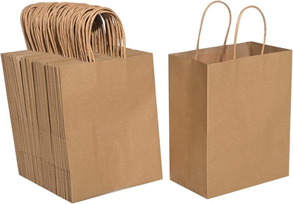 Watson Distributing 12" x 7" x 17" Brown Recycled Paper Bags With Handle 300/Pk