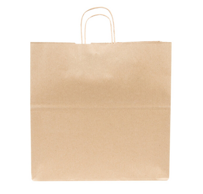 Watson Distributing 13" x 7" x 13" Kraft Brown Paper Shopping Bag With Handle 250/Case