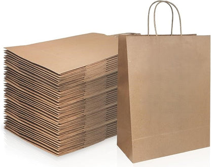 Watson Distributing 10" x 6-3/4" x 12" Brown Paper Bag Shopping Bag With Handles 250/Case