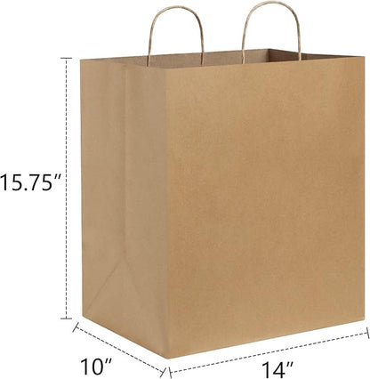 Watson Distributing 14" x 10" x 15-3/4" Paper Bag With Handle 200/Case