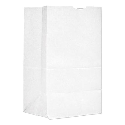 Watson Distributing 20 Lb White Shorty Paper Bag 8-1/4" x 5-15/16" x 13-3/8" 500/Case