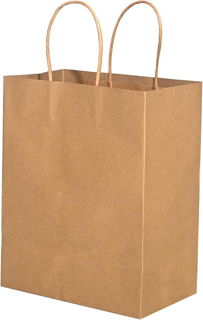 Watson Distributing 8" x 4.7" x 10" #1 Paper Bag Round Handle 250/Case
