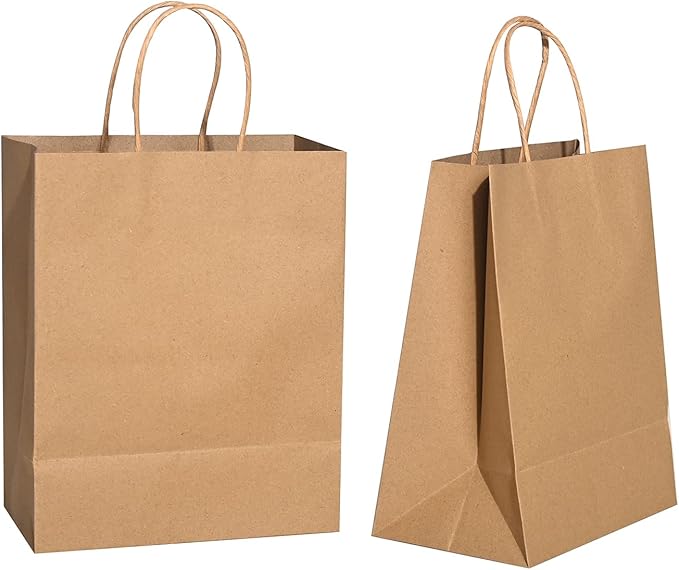 Watson Distributing 8" x 4.7" x 10" #1 Paper Bag Round Handle 250/Case