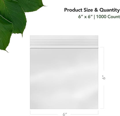 Watson Distributing 6" x 6" Sandwich Bag 1.2 Mil Clear Zip Top 1000/Case