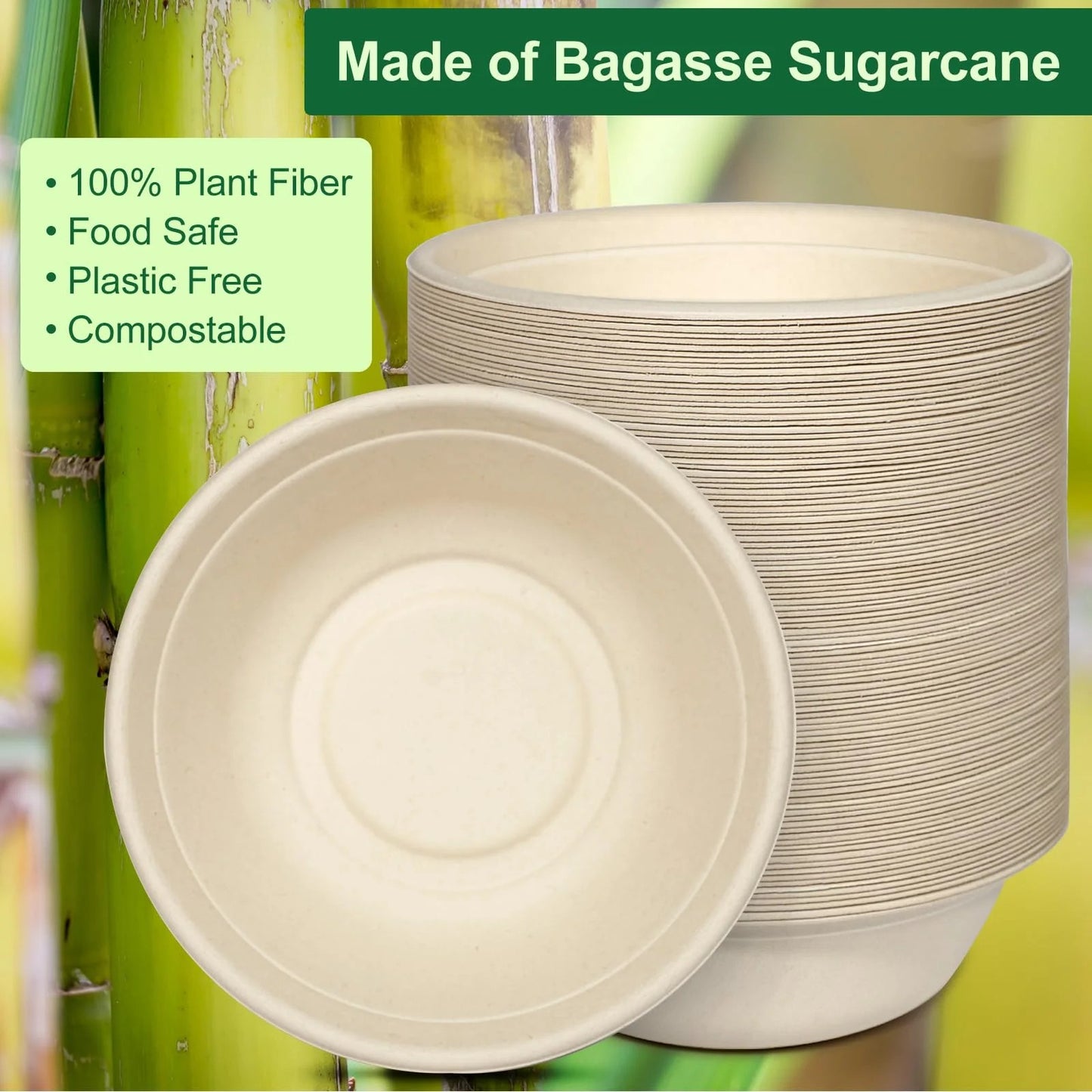 Watson Distributing 32 Oz Disposable Bowl Bagasse 500/Case