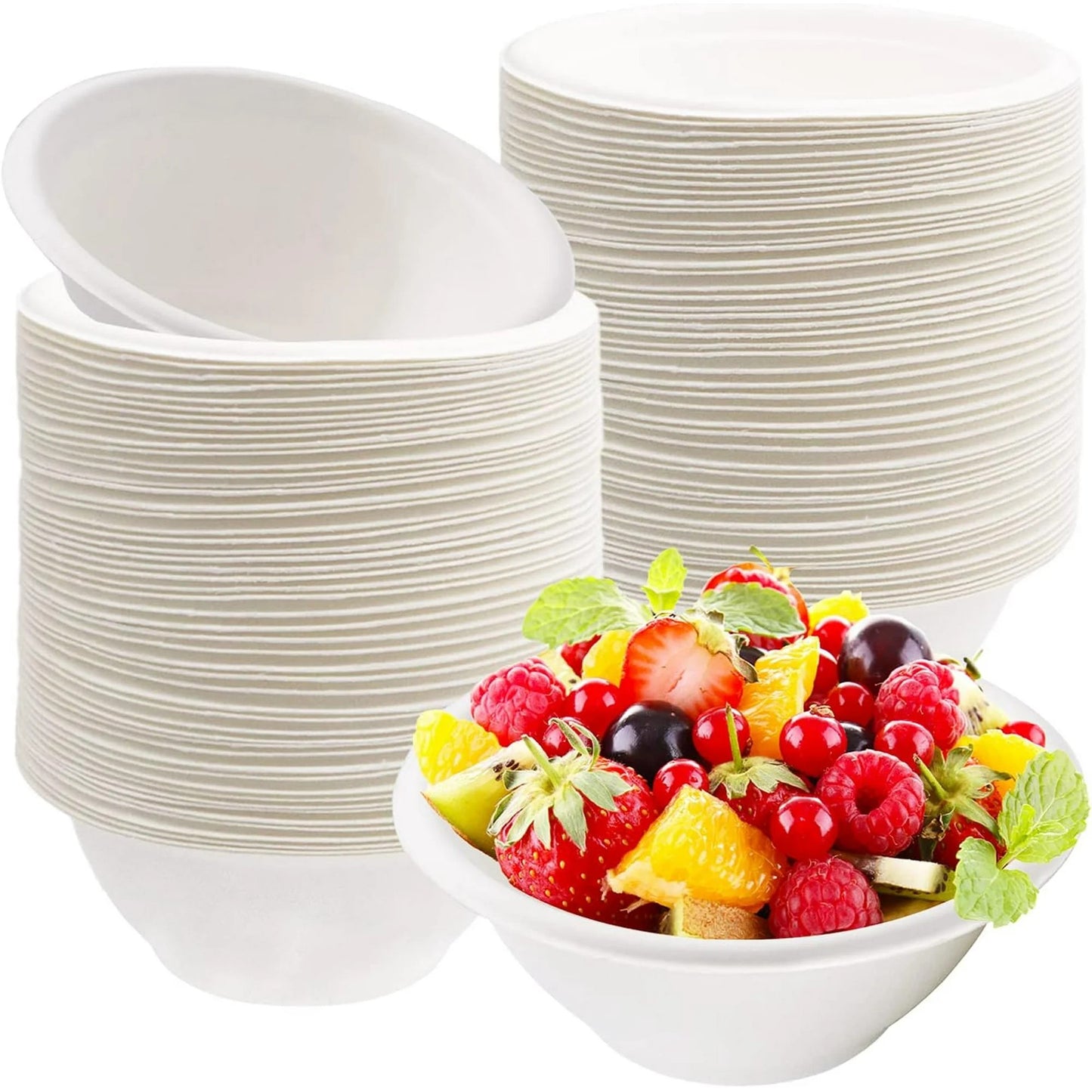 Watson Distributing 8 Oz Pfas Free Eco-Friendly Bagasse Disposable Rice Bowl White 1000/Case