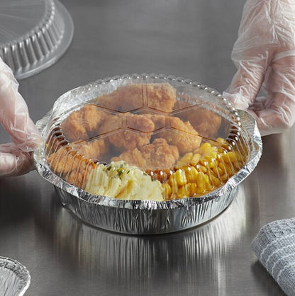 Watson Distributing 7" Round Standard Weight Foil Take-Out Pan With Dome Lid 200/Case