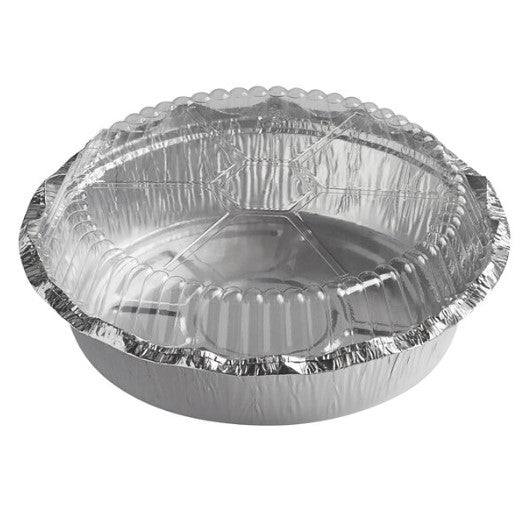 Watson Distributing 7" Round Standard Weight Foil Take-Out Pan With Dome Lid 200/Case