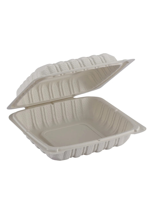 Watson Distributing 8" x 8" Clamshell Mfpp Container 1-Compartment Corner Lock 150/Case