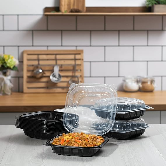 Watson Distributing 9" x 9" Clamshell Mfpp Container 1-Compartment Hinged Lid 150/Case