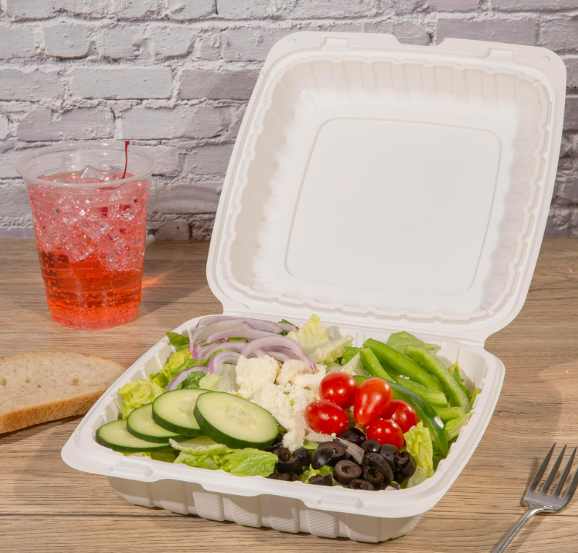 Watson Distributing 9" x 9" Clamshell Mfpp Container 1-Compartment Hinged Lid 150/Case